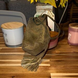 Bottega Veneta Olive Green Suede Shoulder Bag